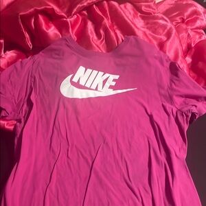Nike Fuchsia Tee with White Logo
